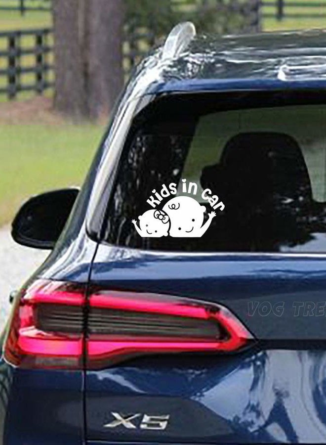 Vog Trends Kids in Car Decal Baby in Car Sticker Baby on Board car Decal White 7.25 inch VT-2001 - Image 2