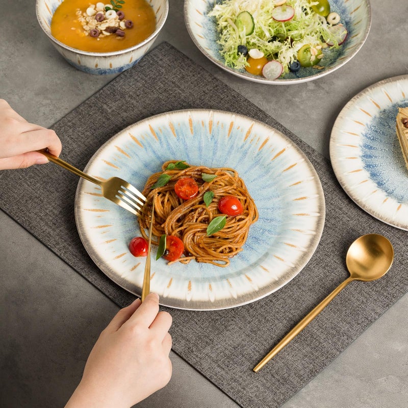 Miss Yip MissYip Melamine Dinnerware Set, 16 Piece for 4, Unbreakable Kitchen Plastic Plates and Bowls set, Indoor and Outdoor Use Tableware, BPA Free, Dishwasher Top Safe, Not Microwave, Not Oven(Blue) - Image 5