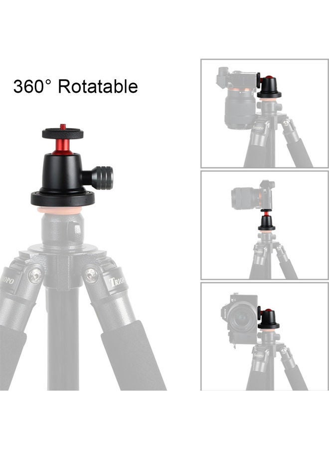 NIBEMINENT Mini Aluminum Alloy Ball Head Black  - Image 3