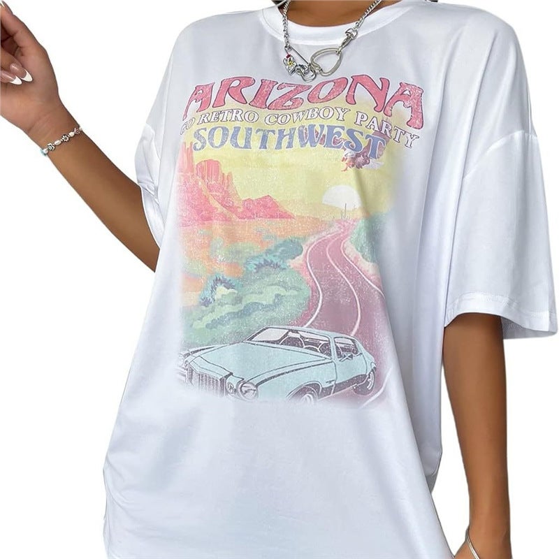 Round Neck Fun Pattern Wish Short Sleeve Top Men'S And Women'S T-Shirt Printing - Image 3