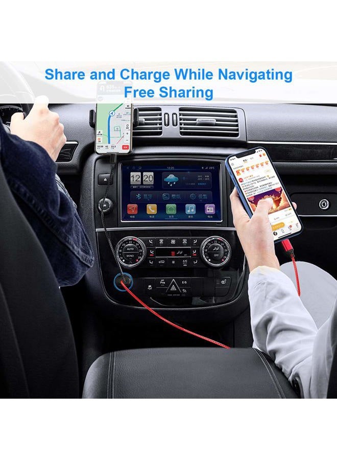 MTAKYI Multi Charger Cable 2 in 1 3Ft Universal Phone Charger Cord Nylon Braided Multiple USB Fast Charging Cable Type C/iPhone Lightning Connector for iPhone/Samsung S8/LG/Pixel/Huawei Android/Tablets. - Image 2