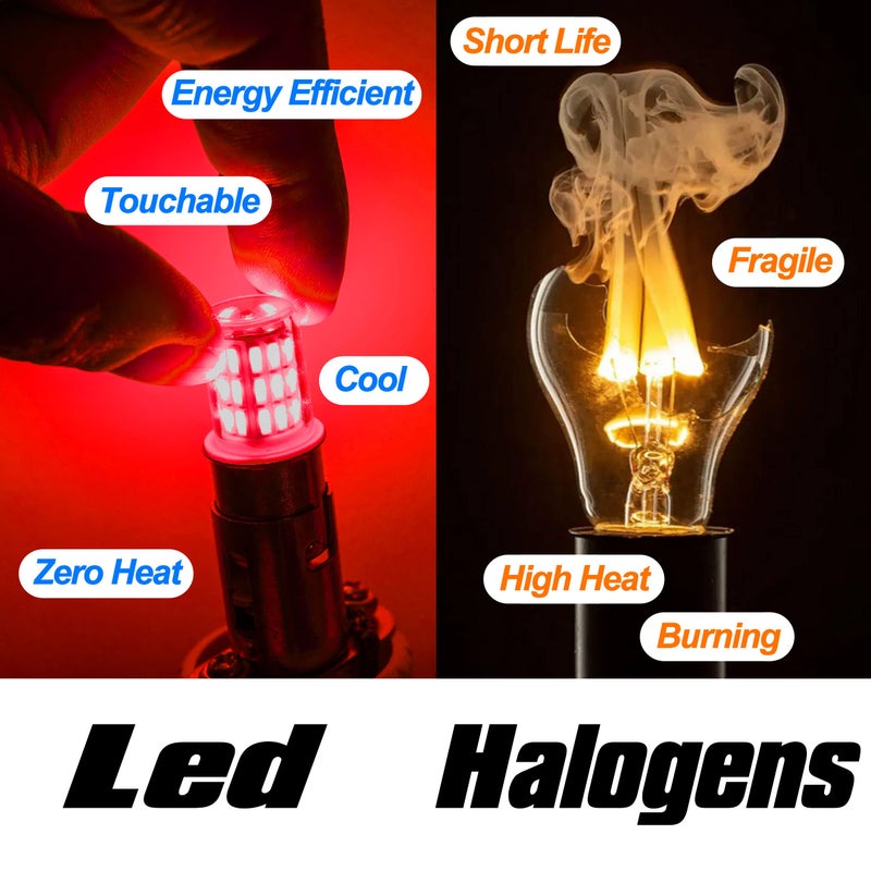 Ziomitus 12V 1156 BA15S Red 1003 1141 7506 P21W LED Bulbs,DC Bayonet Single Contact Base,AC10-24V DC10-30 volt LED Replacement for Brake,Tail Lights,Blinker,Turn Signal,Parking or Running Lights,4Pack - Image 5