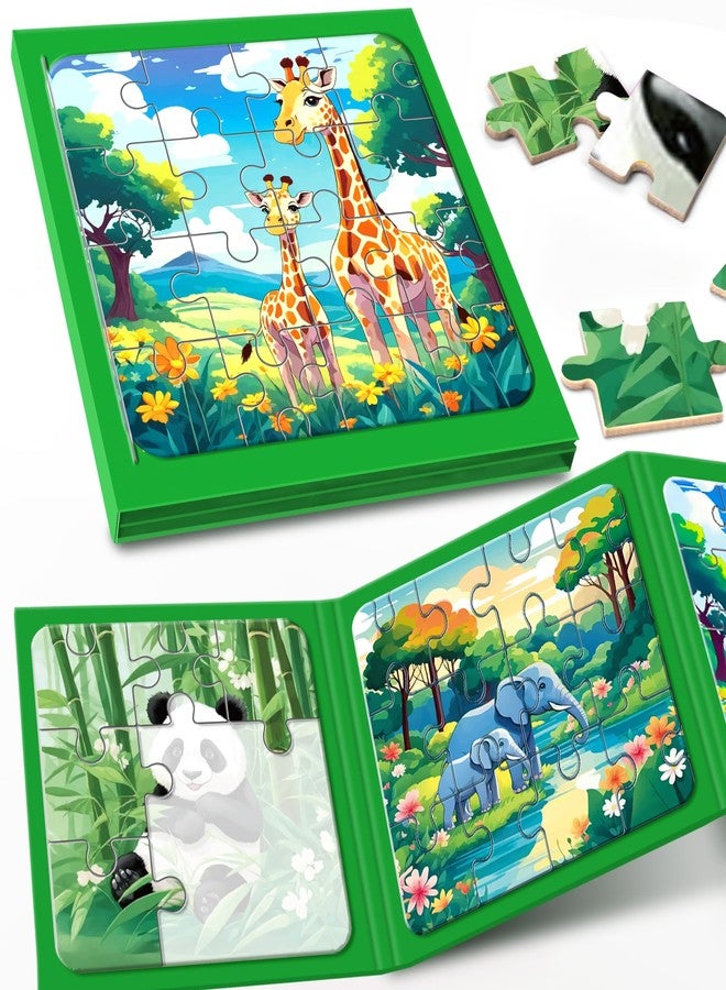Flamax 3-in-1 Large Magnetic Puzzles for Toddlers 2-4, 9/12/16 Pieces Animal Magnet Puzzle Book, Magnet Puzzle for Kids, Magnetic Puzzles for Toddlers 3-5 - Image 1