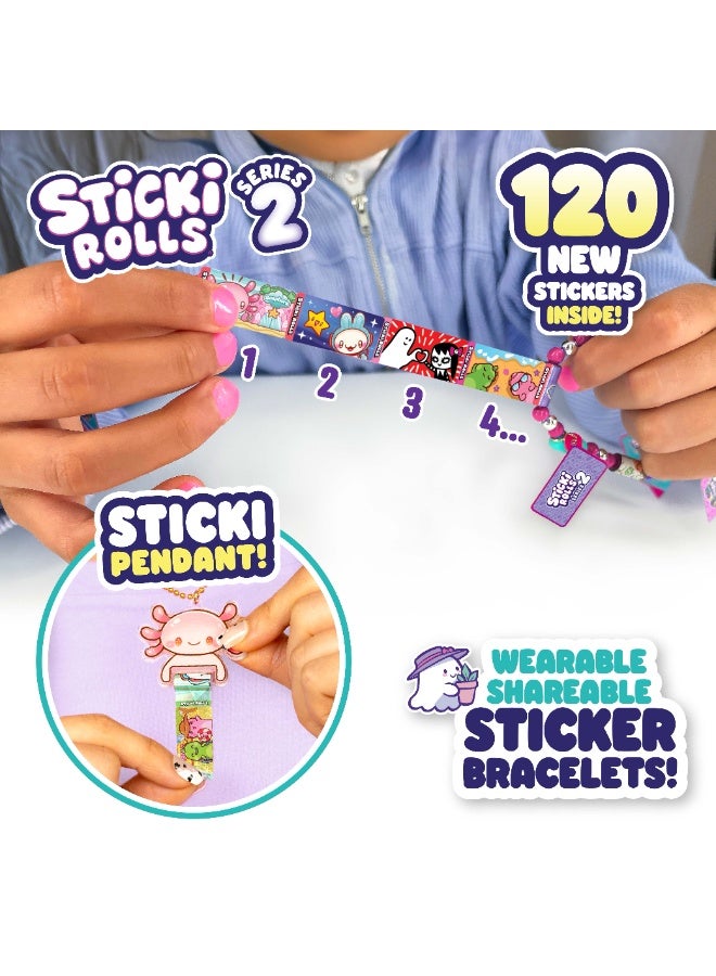 Sky Castle Sticki Rolls Series 2 Sticki Pendant DIY Jewelry Kit (SR400) - 130 Stickers, 13 Rolls, Holographic Gem Pendant, and Fully Assembled Bracelet - Image 2