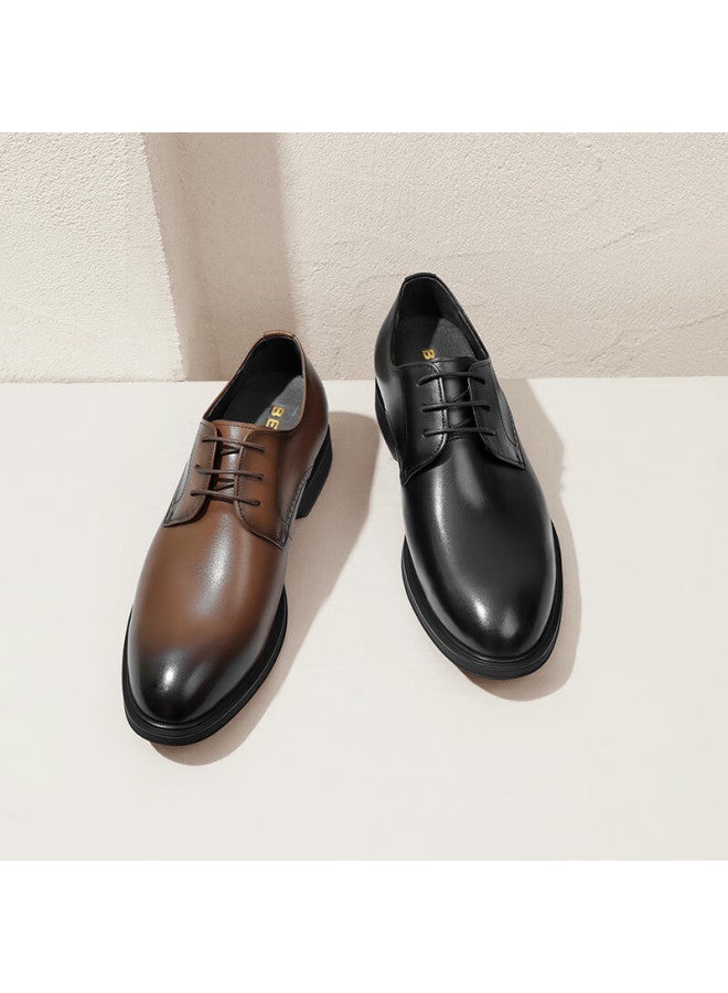 Belle Men's Business Formal Leather Shoes Casual Height Increasing Soft Bottom Genuine Leather Shoes 10503am0 Black-internal Height Increase 39 - Image 2
