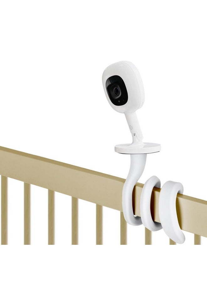iTODOS - Baby Monitor Mount Compatible With Nanit Pro Smart Baby Monitor & Flex Stand Versatile Twist Mount Without Tools Or Wall Damage Travel Baby Monitor Accessory White - Image 1