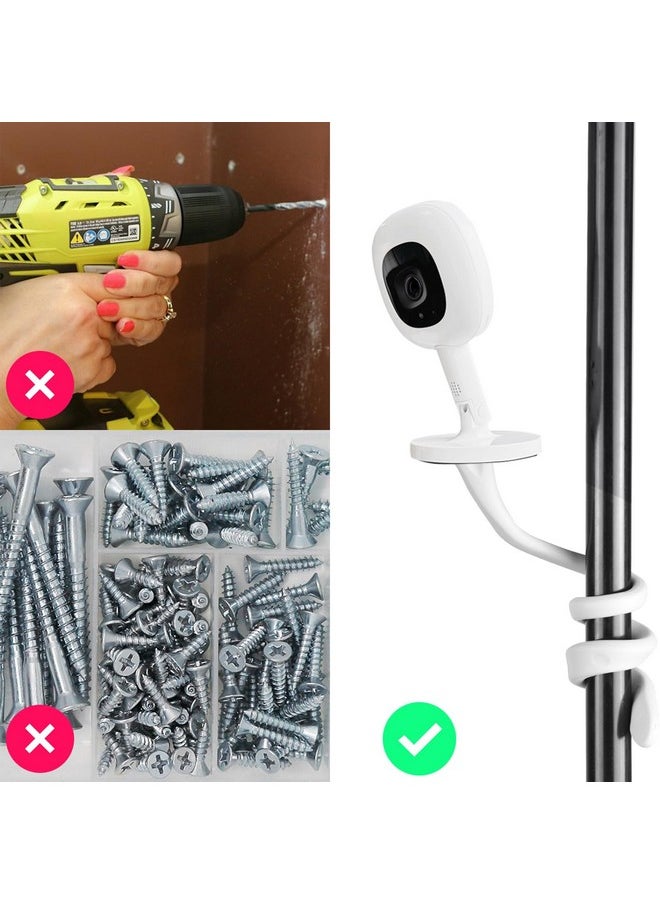 iTODOS - Baby Monitor Mount Compatible With Nanit Pro Smart Baby Monitor & Flex Stand Versatile Twist Mount Without Tools Or Wall Damage Travel Baby Monitor Accessory White - Image 1