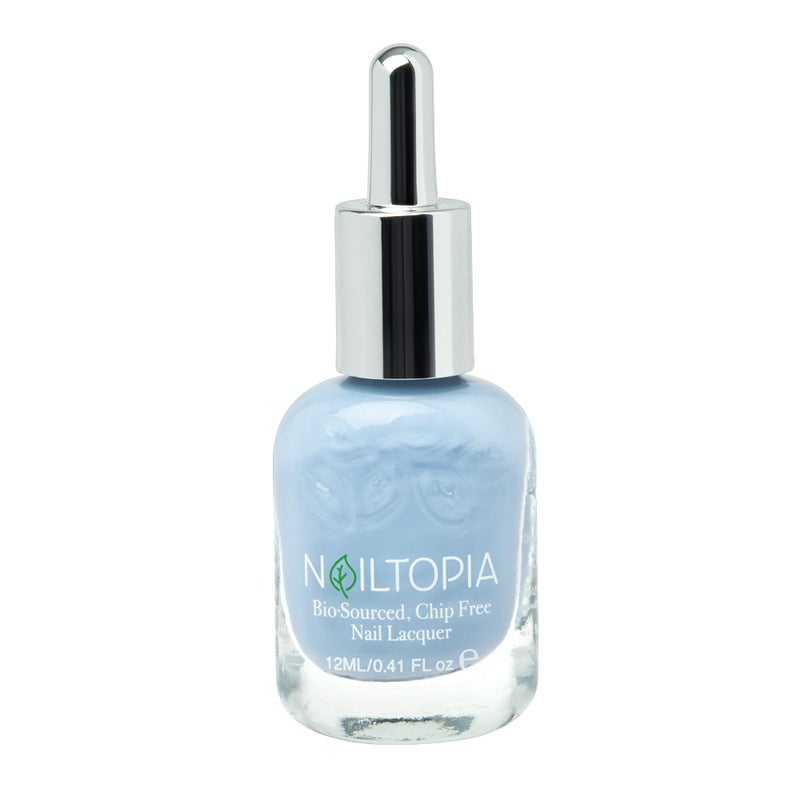 Nailtopia  PlantBased Chip Free Nail Lacquer  Non Toxic BioSourced LongLasting Strengthening Polish  Bali Baby Powder Blue  041oz