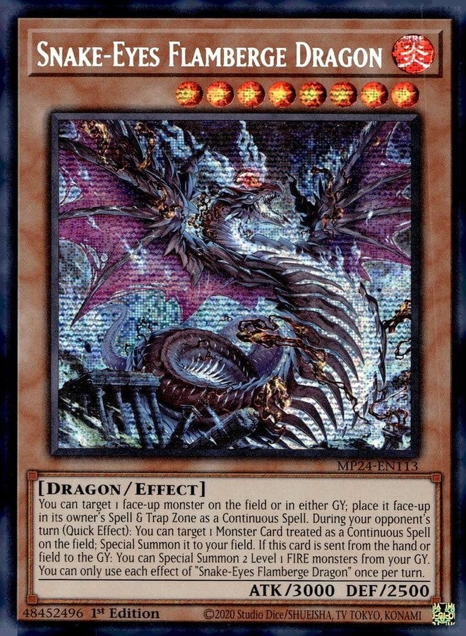 Yu-Gi-Oh! Snake-Eyes Flamberge Dragon - MP24-EN113 - Prismatic Secret Rare - 1st Edition