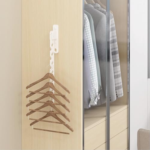 dancrul Wall Mounted Clothes Drying Rack, Wall Clothes Hanger Hook for Laundry Room, Clothes Hanger Foldable, Wall Rack Indoor, Perfect for Small Spaces, White 2 Packs - Image 4