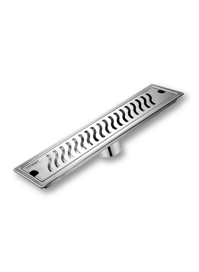 MAAT 60cm SS 304 Floor Drain with Waste & Hook | Heavy-Duty Stainless Steel Shower Drain for Bathrooms & Outdoor Use - Image 1