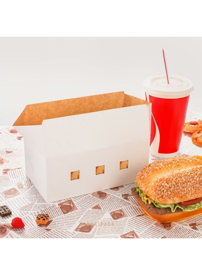 BAKIPACK 20 Rectangle Take Out Food Containers, 7x4x3 Inches, White Cardboard Lunch Boxes, Catering Boxes, Take Out Boxes-Fast Top, Paper Food To Go Boxes - Image 3