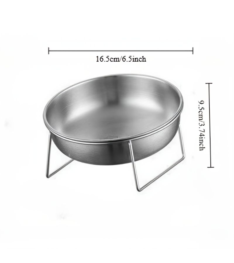 2 Piece Set 15 Degree Tilted Elevated Dog Bowl Stainless Steel Ergonomic Pet Feeder - Image 2