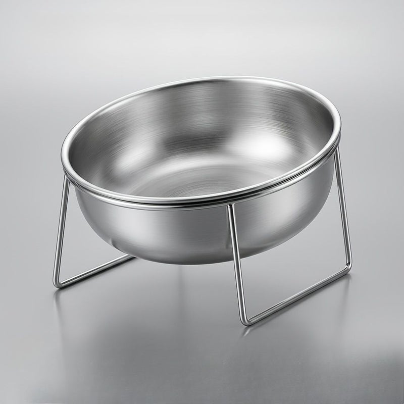 2 Piece Set 15 Degree Tilted Elevated Dog Bowl Stainless Steel Ergonomic Pet Feeder - Image 5