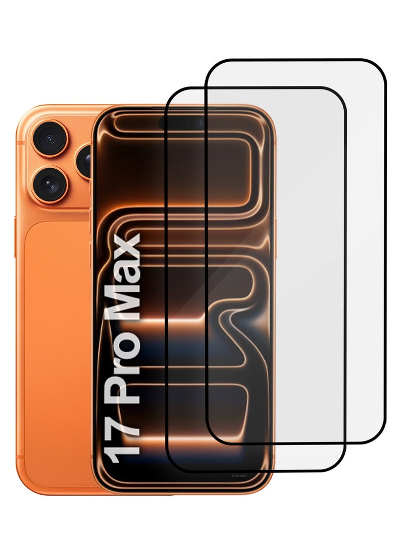 CATANES 2 Packs Screen Protector for iPhone 17 Pro Max - 3D Full Coverage 9H Tempered Glass Bubble-Free Installation High Protection Scratch Resistant - Image 3