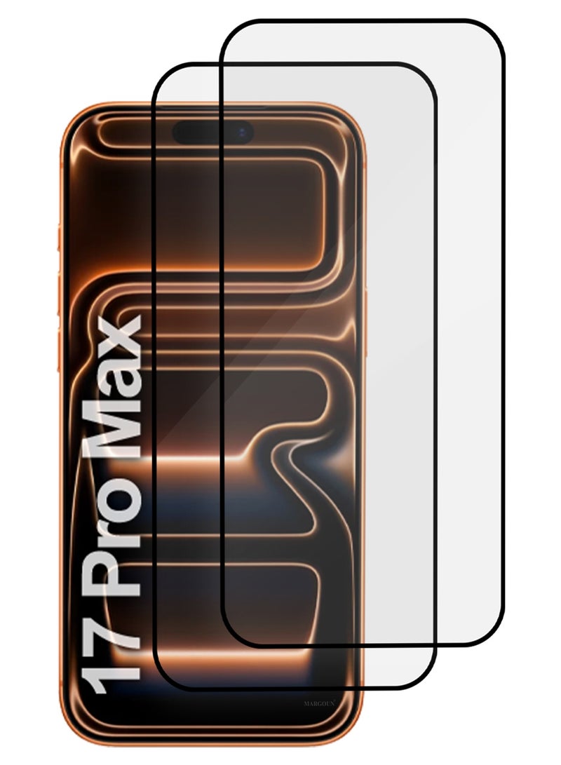 CATANES 2 Packs Screen Protector for iPhone 17 Pro Max - 3D Full Coverage 9H Tempered Glass Bubble-Free Installation High Protection Scratch Resistant - Image 1