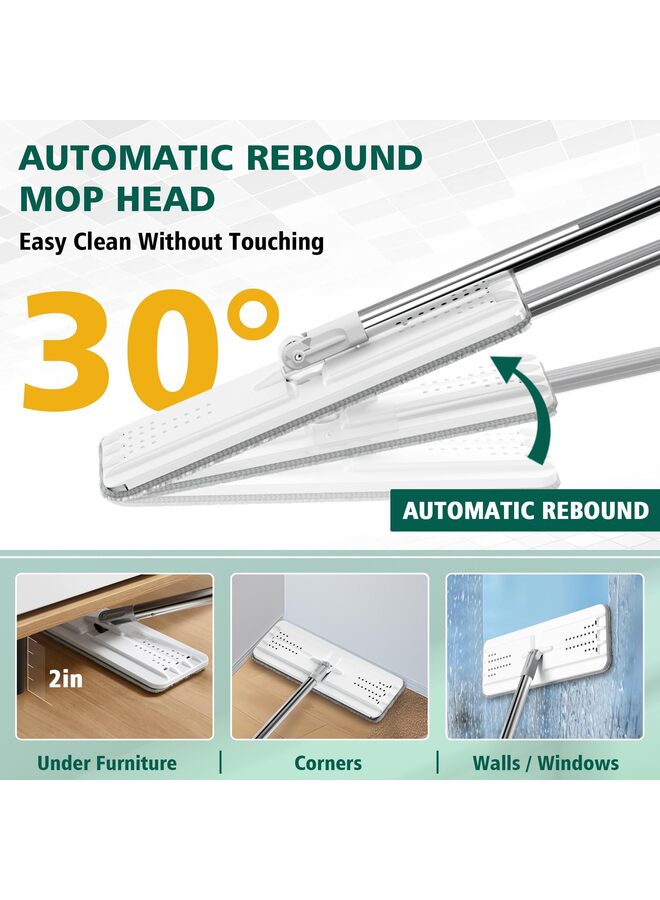 Mop and Bucket with Wringer Set, Hands Free Flat Floor Mop and Bucket, 6 Washable Microfiber Pads Included, Wet and Dry Use, Home Floor Cleaning System for All Floor Types - Image 4