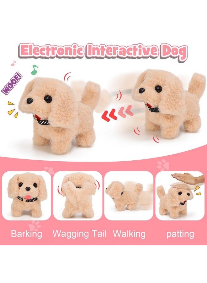 G.C 13Pcs Dog Toys for Kids Girls, Walking Barking Electronic Interactive Stuffed Dog Plush with Carrier & Accessories Toys Pretend Play Puppy Pet Care Playset, Gifts for Little Girls 3 4 5 6 Year Old - Image 3