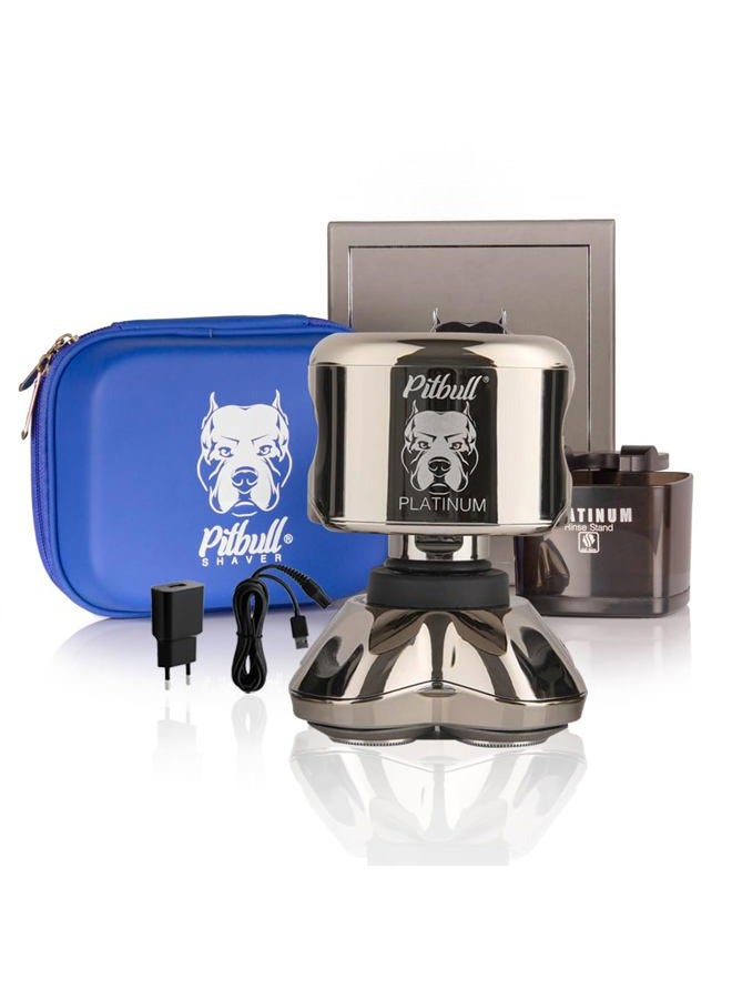Skull Shaver بيتبول بلاتينيوم برو: ماكينة حلاقة للرأس للرجال - ماكينة حلاقة للرأس الصلعاء بتقنية الرطب/الجاف، تصميم مريح، قفل للسفر، وإكسسوارات. مجموعة العناية المثالية وهدايا مميزة للرجال. - Image 1