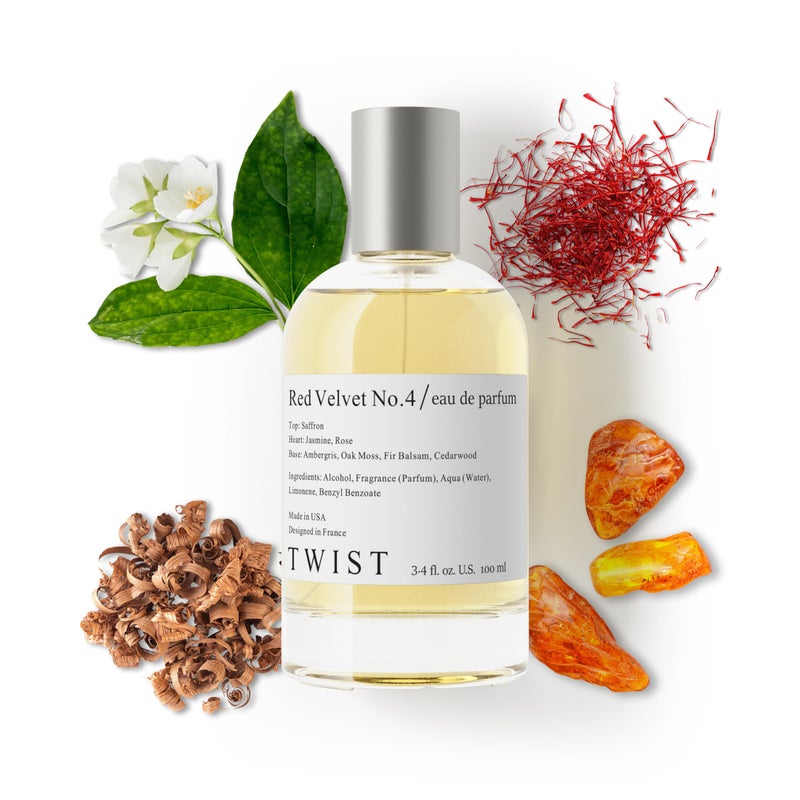 Twist - Red Velvet No. 4 - Eau De Parfum Inspired by MFK Baccarat Rouge 540, Long-Lasting Perfume For Women & Men, Paraben Free, Vegan, Clean Ingredients, Unisex - Spray 100 ml | 3.4 fl. oz. - Image 1