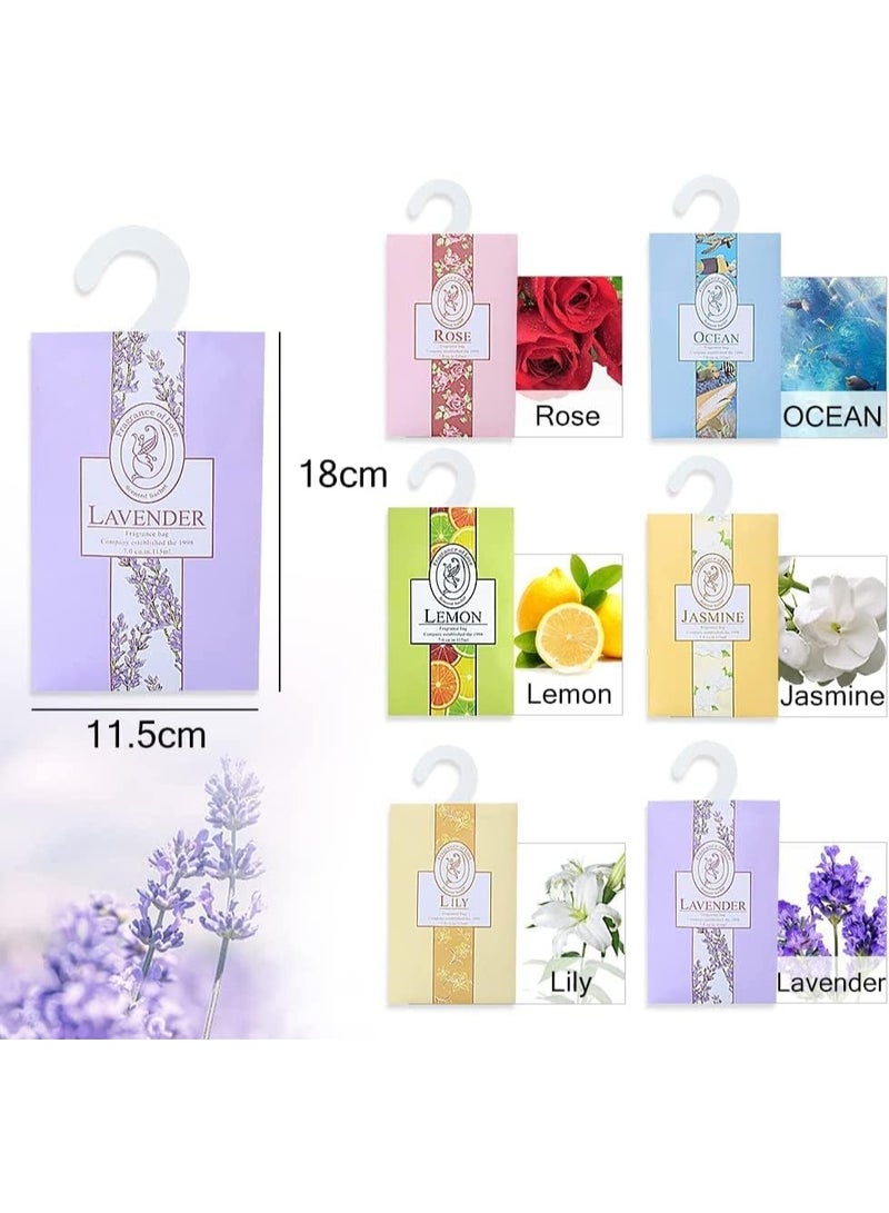 24Pcs Scented Sachet,6 Colors Fragrance Sachet Bags Drawer Fresheners Wardrobe Air Fresheners Long Lasting for Drawers Closets Wardrobes Bathrooms Cars(Each Color 4Pcs) - Image 3