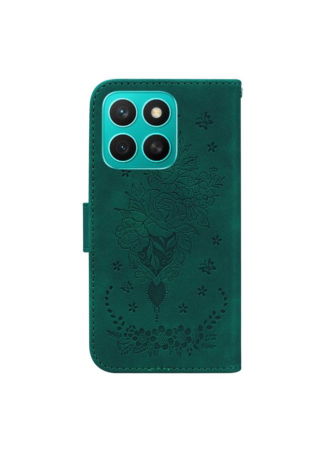 S-TOP Case For Honor X8c 4G Butterfly Rose Embossed Leather Phone Case - Image 4