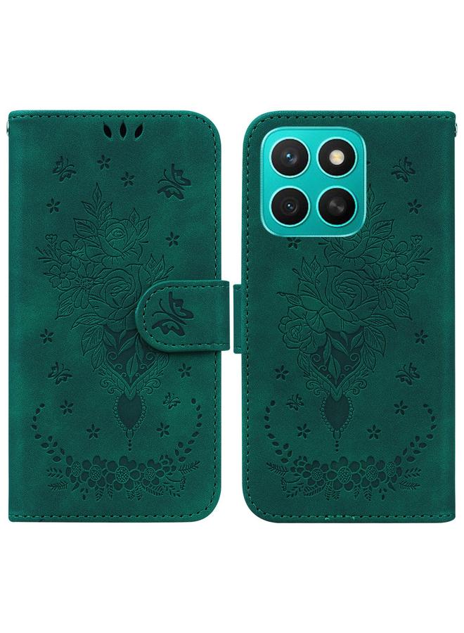 S-TOP Case For Honor X8c 4G Butterfly Rose Embossed Leather Phone Case - Image 1