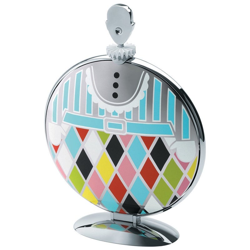 Alessi Fatman Folding Cake Stand in 1810 Stainless Steel Mirror Polished With Decoration Multicolor