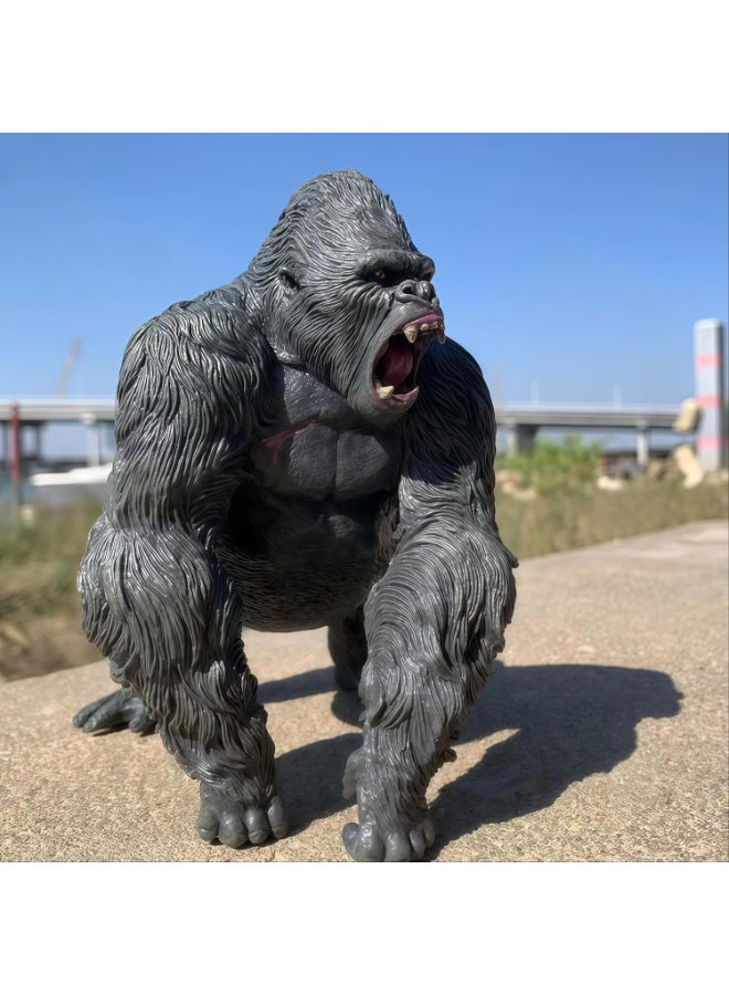 HALAMODO Solid King Kong Gorilla Animal Model Set With Display Base, Realistic Gorilla Handmade Decor Figure, Jurassic Animal Toy For Kids, Children Cognitive Education Toy, Bath And Pool Toys, Boys Girls Birthday Party Gifts, Ideal Gift and Room Decor for Boys & Girls, Black, 12.5*11*14 cm, - Image 5