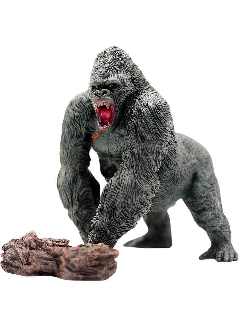 HALAMODO Solid King Kong Gorilla Animal Model Set With Display Base, Realistic Gorilla Handmade Decor Figure, Jurassic Animal Toy For Kids, Children Cognitive Education Toy, Bath And Pool Toys, Boys Girls Birthday Party Gifts, Ideal Gift and Room Decor for Boys & Girls, Black, 12.5*11*14 cm, - Image 2