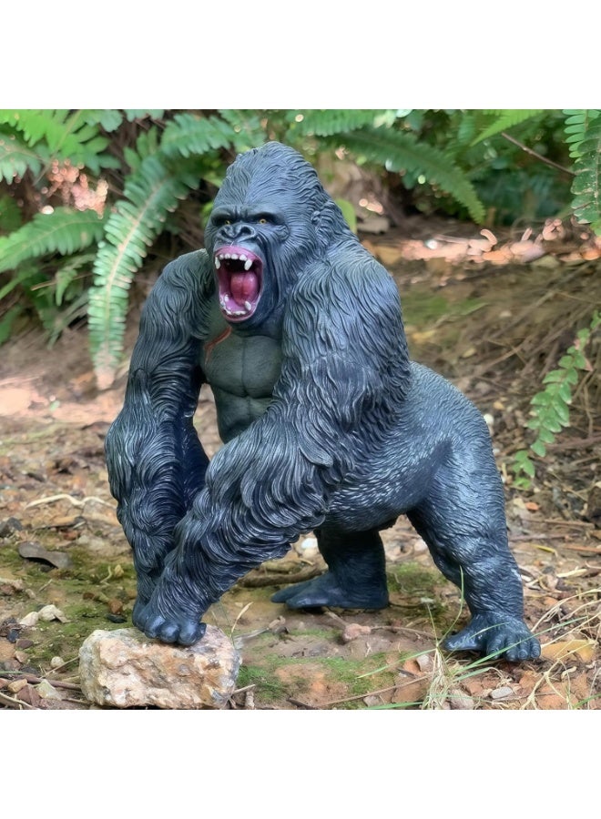 HALAMODO Solid King Kong Gorilla Animal Model Set With Display Base, Realistic Gorilla Handmade Decor Figure, Jurassic Animal Toy For Kids, Children Cognitive Education Toy, Bath And Pool Toys, Boys Girls Birthday Party Gifts, Ideal Gift and Room Decor for Boys & Girls, Black, 12.5*11*14 cm, - Image 4