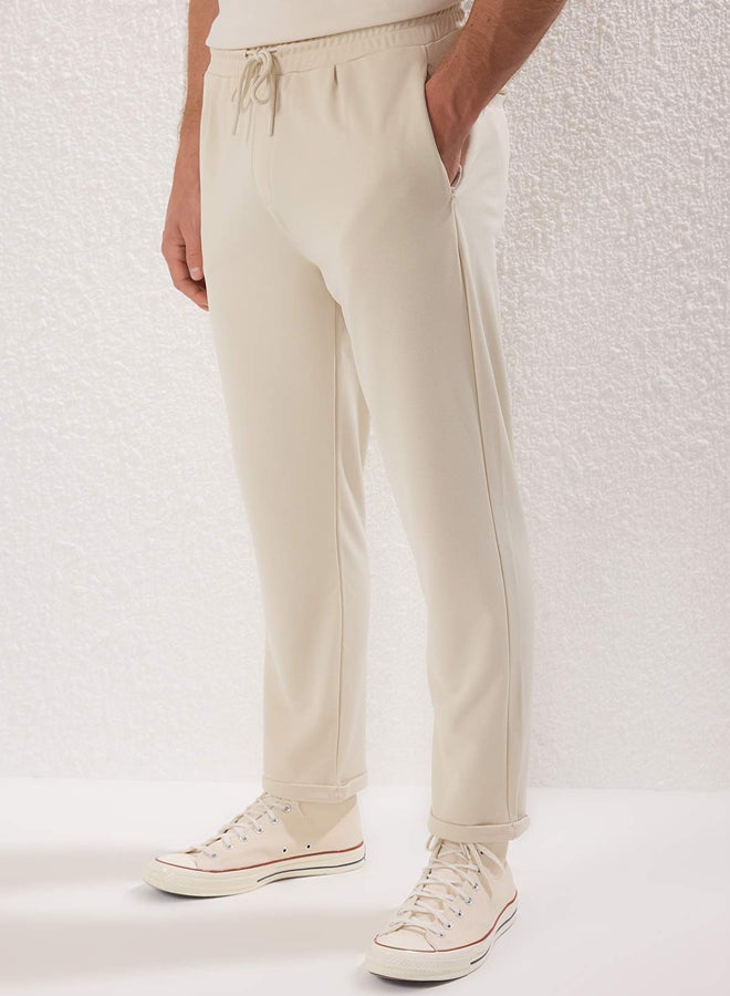 trendyol Stone Slim Fit Tie Waist Elastic Knitted Casual Pants - Image 3