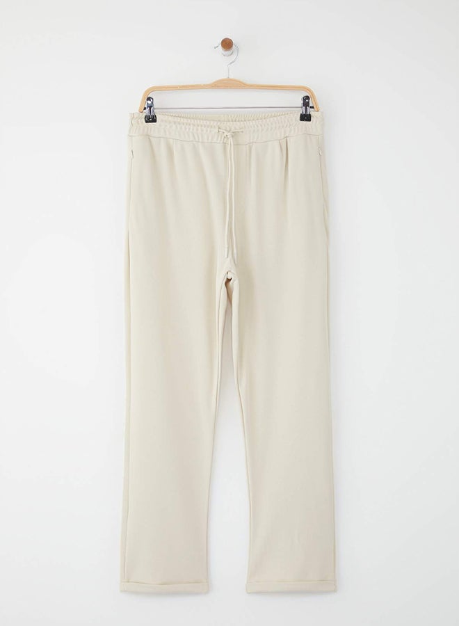 trendyol Stone Slim Fit Tie Waist Elastic Knitted Casual Pants - Image 5