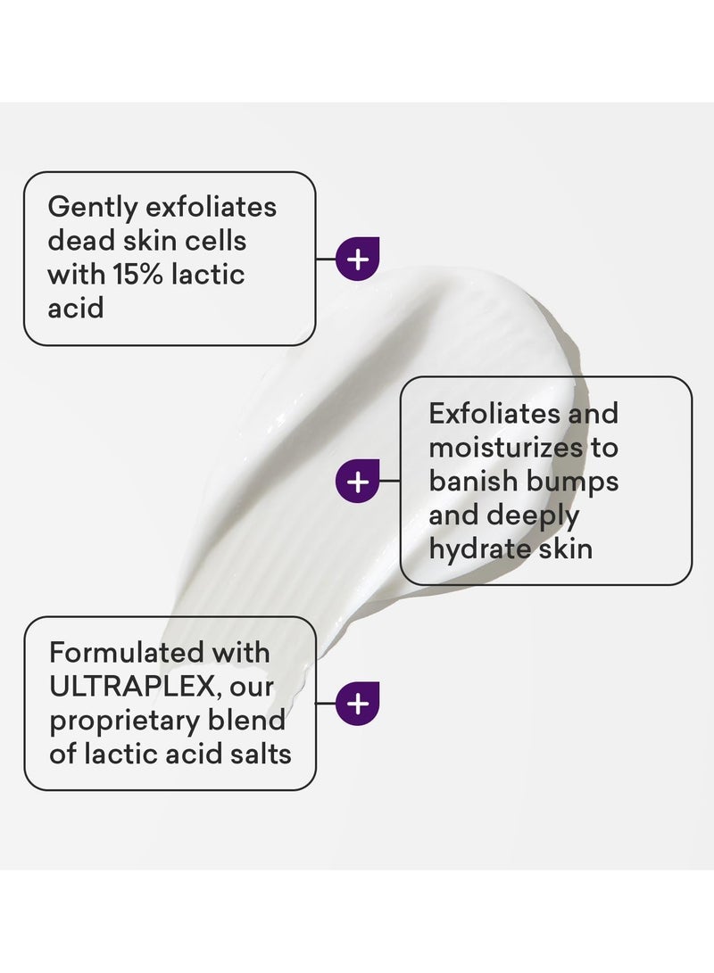 AmLactin Ultra Smoothing AHA Body Cream with 15% Lactic Acid, Gentle Exfoliating Moisturizer for Rough Dry Bumpy Skin, Non Greasy Hydrating Skin Lotion 140g - Image 2