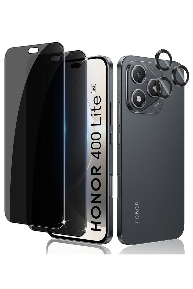 SNBFA Anti-Spy Tempered Glass for Honor 400 Lite 5G, 2 Pieces Privacy Screen Protector and 1 Pieces Rear Camera Protector, 9H Hardness Glass Privacy Film - Image 1