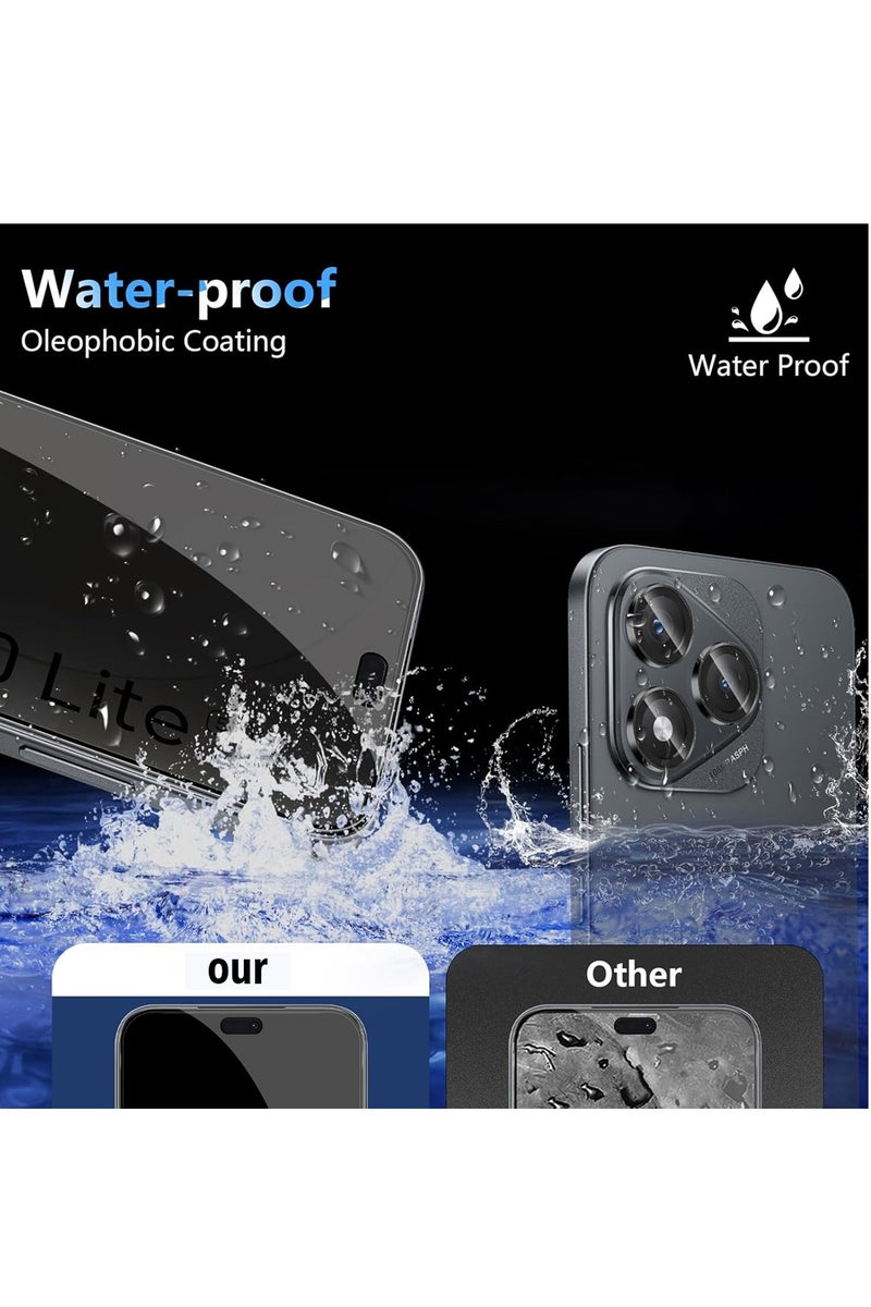 SNBFA Anti-Spy Tempered Glass for Honor 400 Lite 5G, 2 Pieces Privacy Screen Protector and 1 Pieces Rear Camera Protector, 9H Hardness Glass Privacy Film - Image 4