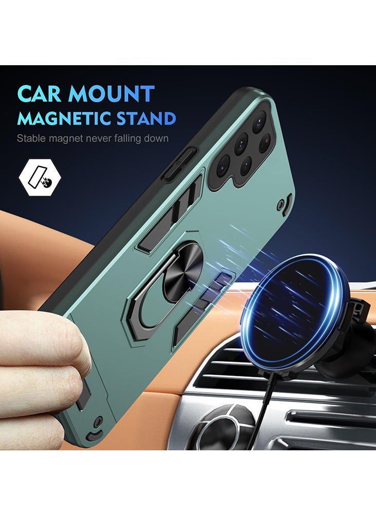 ITEL S25 Ultra Case Cover, Slide Camera Lens Cover, 360°Rotating Kickstand Ring, Bumper Shockproof Phone Case，Compatible with Car Magnetic Mount Mobile Phone Case for ITEL S25 Ultra, Green