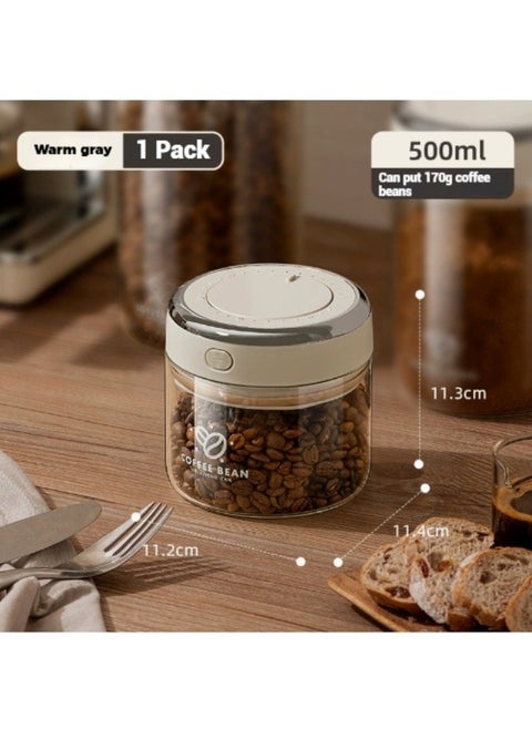 500ml sealed coffee storage tank, equipped with a bean awakening valve, moisture-proof and fresh-keeping, extending the shelf life of coffee beans. It can also be used for daily storage of tea or food that is easily affected by moisture.