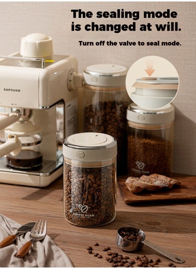 500ml sealed coffee storage tank, equipped with a bean awakening valve, moisture-proof and fresh-keeping, extending the shelf life of coffee beans. It can also be used for daily storage of tea or food that is easily affected by moisture.