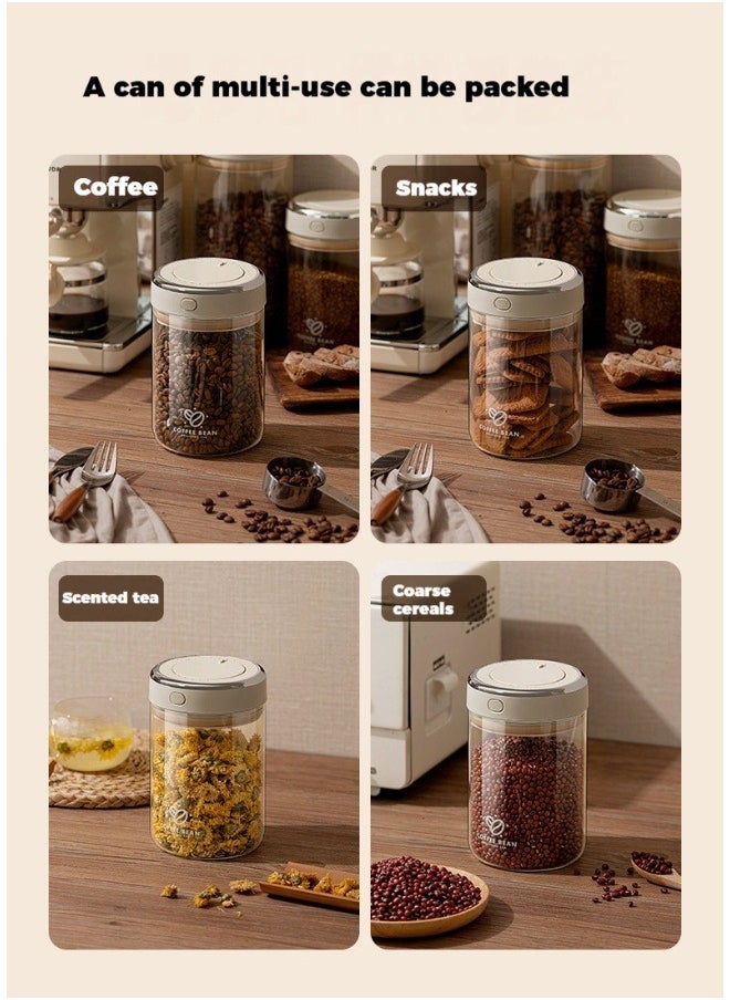 500ml sealed coffee storage tank, equipped with a bean awakening valve, moisture-proof and fresh-keeping, extending the shelf life of coffee beans. It can also be used for daily storage of tea or food that is easily affected by moisture.