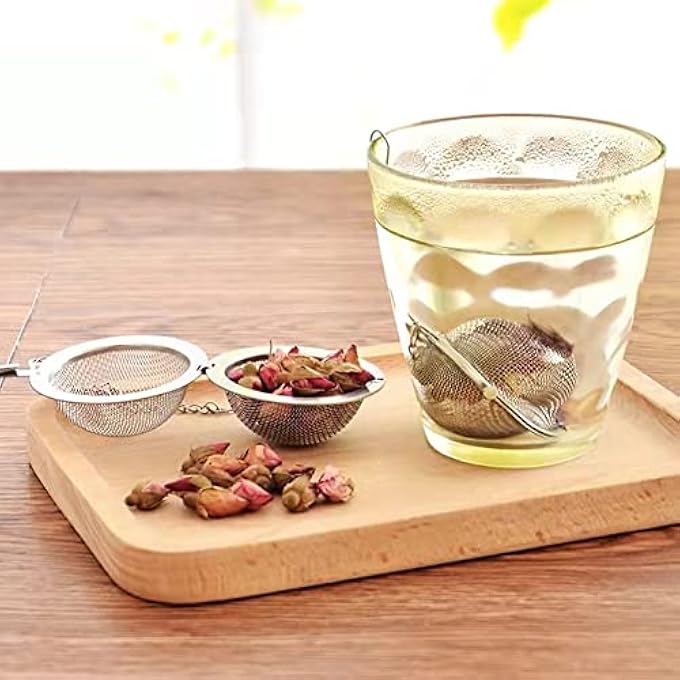 rayihni 2Pcs Stainless Steel Tea Strainer Infuser Ball Mesh Tea Filter With Extended Chain Hook 45Cm - Image 5