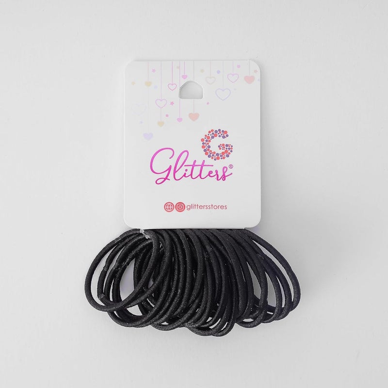 GLITTERS Trendy Stylish Elastics Stretchy Ponytail Holder Set for Girls & Women (Set of 24) - Image 2