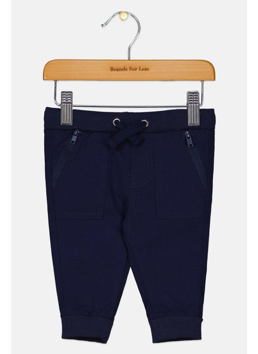 Toddlers Boy Drawstring Plain Pants, Navy