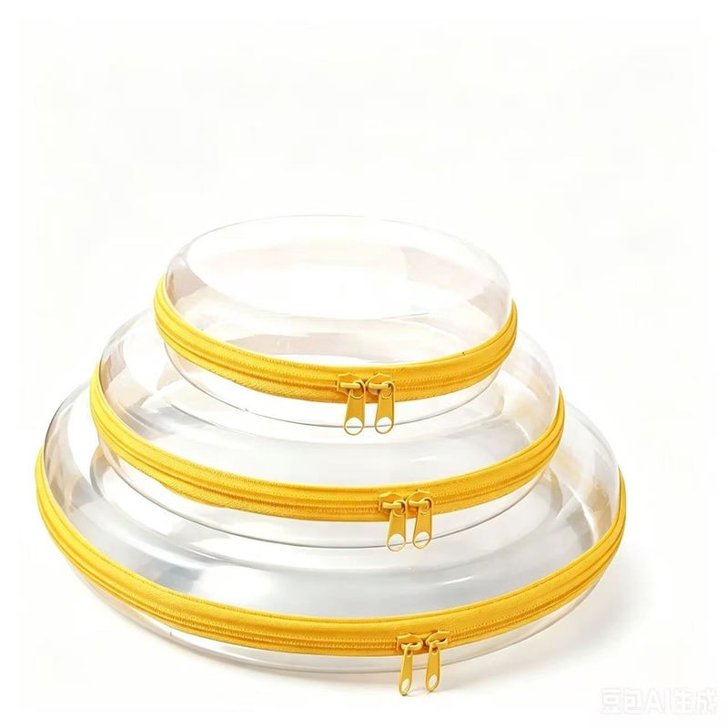 Multi-Functional Transparent Round Storage Bag Set - Waterproof, Durable & Portable Travel Organizer - Image 1