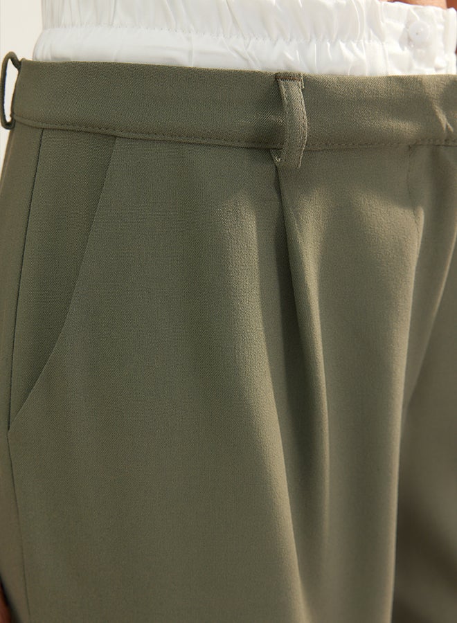 trendyol Limited Edition Mint Wide Leg Waist Boxer Detailed Woven Fabric Trousers - Image 5