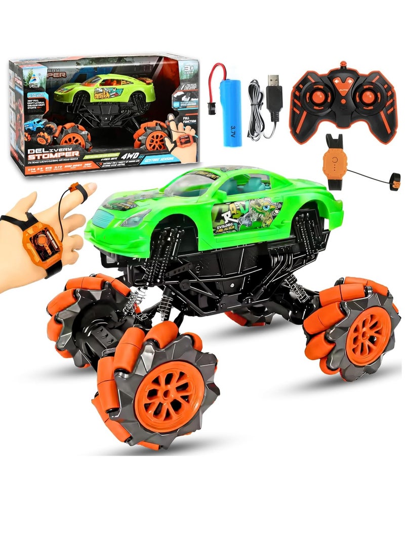 ARGT RC Remote Control Car 4X4, 1:16 Stunt Climbing Car, 2.4GHz RC Car with Gesture Sensing, Dual Motor, Shock Absorber, 360° Drift, Side Drive Wheels, Dual Remote, Off-Road Toy Car for Kids - Image 1