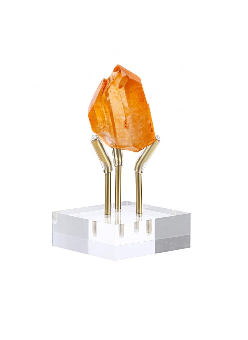 SYOSI - Gold Metal Arm Display Stand, Easel with Acrylic Base, Small Display Easel Holder With Metal Arms for Sphere Crystal Ball Eggs, Mineral Geodes, Rock Seashell Agate, and Small Collectibles - Image 1