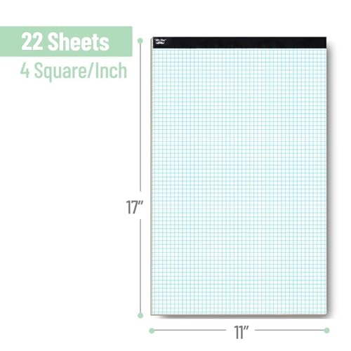 Mr. Pen Mr Pen Graph Paper Grid Paper 4x4 4 Squares per inch 17x11 22 Sheet - Image 3
