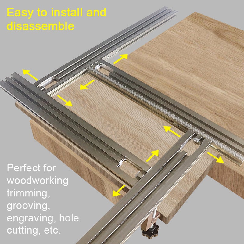 Rail Guide: 500mm Aluminum Alloy - Splicing Design With Scale, Smooth High-Accuracy Movement Guide Rail System for Woodworking Trimming, Grooving, Engraving - Image 3