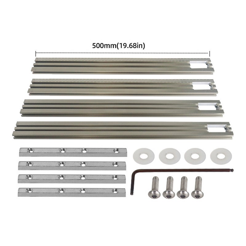 Rail Guide: 500mm Aluminum Alloy - Splicing Design With Scale, Smooth High-Accuracy Movement Guide Rail System for Woodworking Trimming, Grooving, Engraving - Image 2